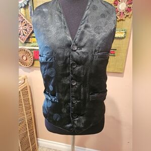 Vintage Quilted Brocard Asian Chinese Vest